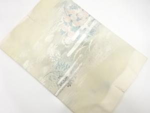 未使用品　ヱ霞に秋草模様織り出し　名古屋帯